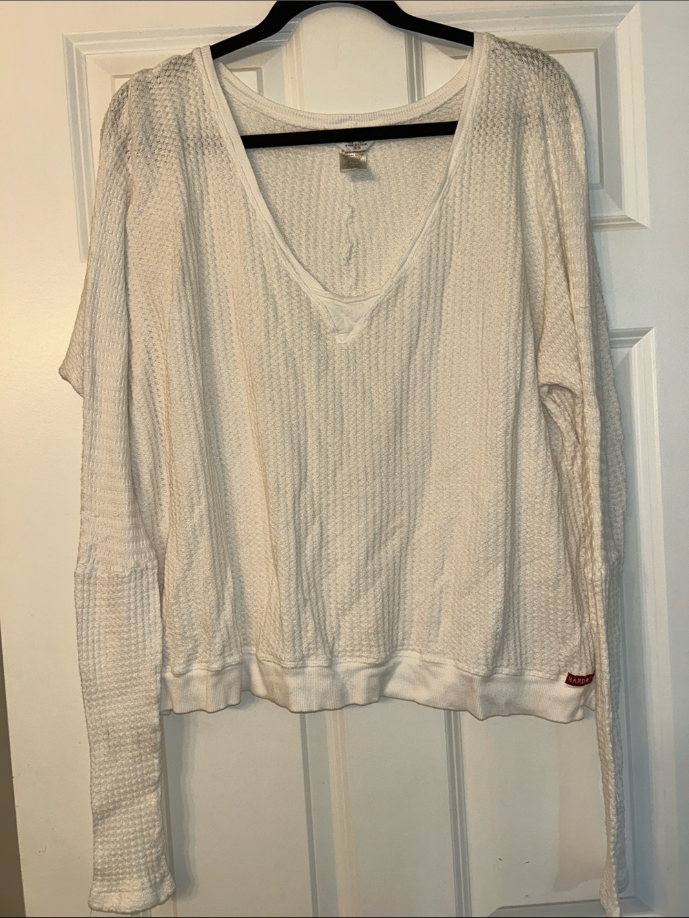 Hard Tail White Waffle Knit Longsleeve